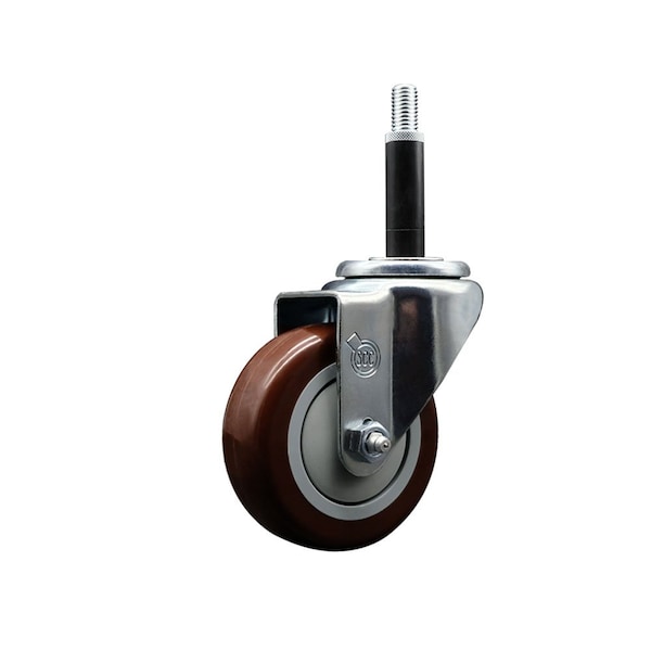 3.5'' Maroon Poly Wheel Swivel 3/4'' Expanding Stem Caster